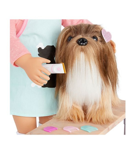 Our Generation 6" Hair Play Dog Lhasa Apso Pup & Accessory Set