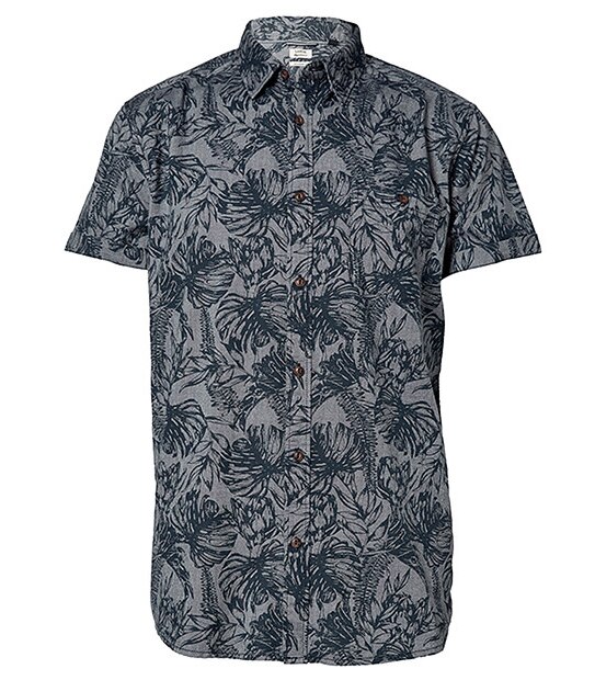Men's Short Sleeve Shirt - Leaf Print