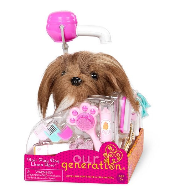 Our Generation 6" Hair Play Dog Lhasa Apso Pup & Accessory Set