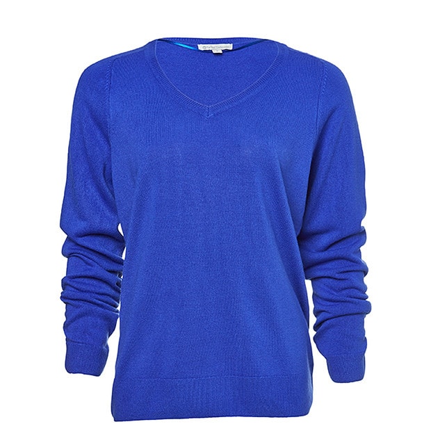Cashmere Feel VNeck Jumper Cobalt Target Australia