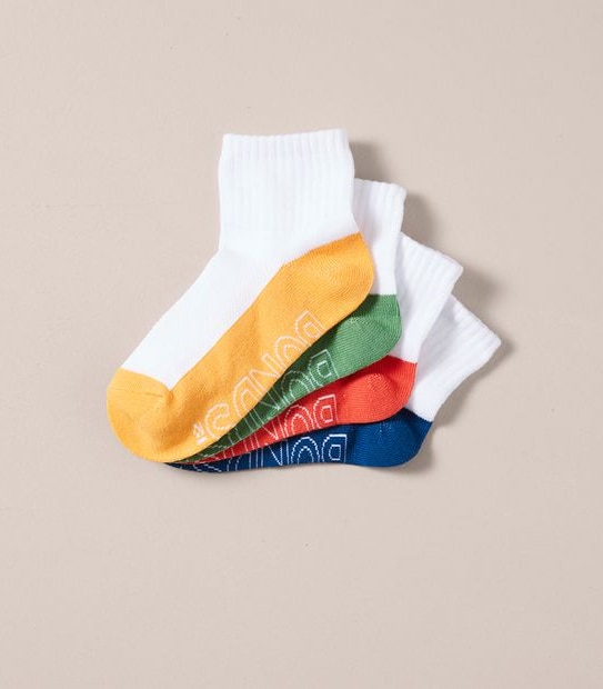 4 Pack Bonds Qtr Crew Socks
