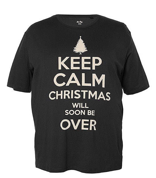 Men's Mr Big Short Sleeve Keep Calm at Christmas T-Shirt - Black