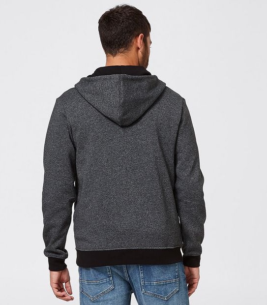 Fleece Zip Thru Hoodie - Black