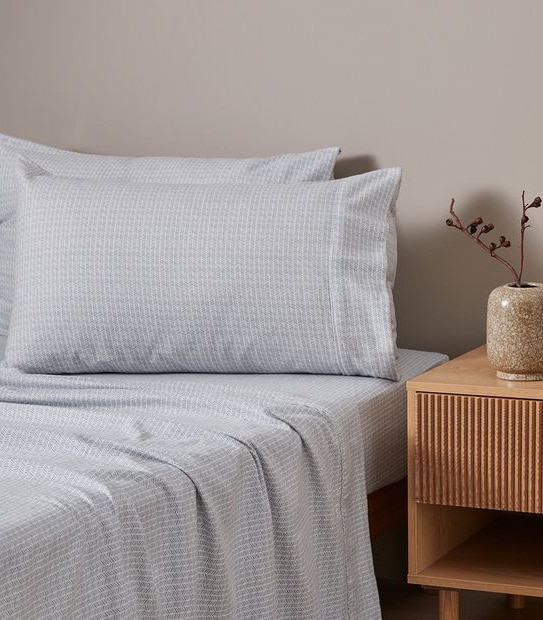 Flannelette Sheet Set - Calder Chevron - King Bed