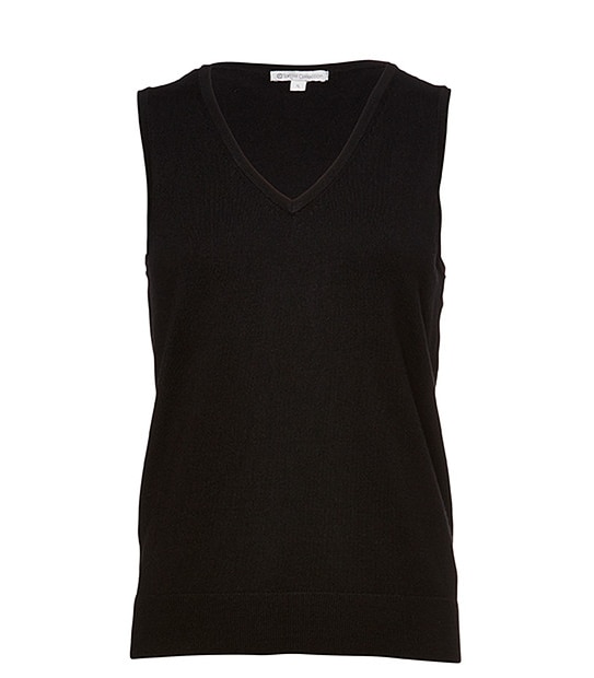 V-Neck Knit Vest - Black | Target Australia