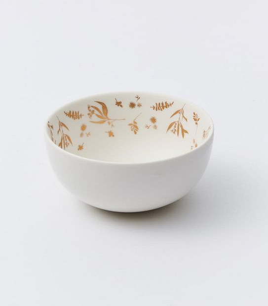 Set of 2 Gold Rim Bowls