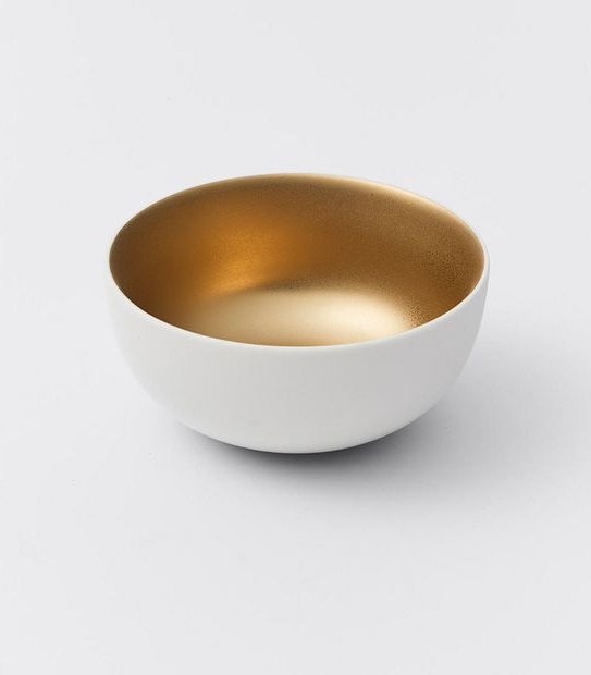 Set of 2 Gold Rim Bowls