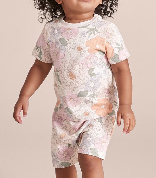 Babyhug 100% Cotton Full Sleeves Woven Floral Printed Angarakha Kurta Pyjama Set - White