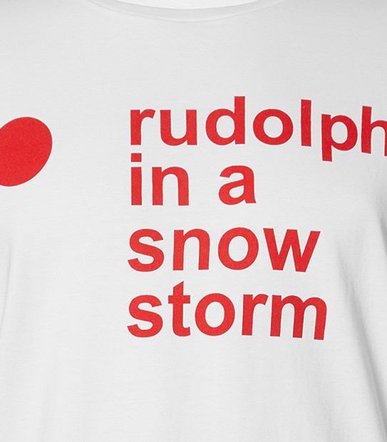 Men's Short Sleeve Christmas T-Shirt - Rudolph in a Snow Storm