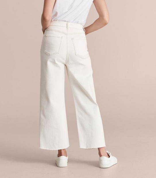 Kelsey Wide Leg High Rise Crop Length Denim Jeans