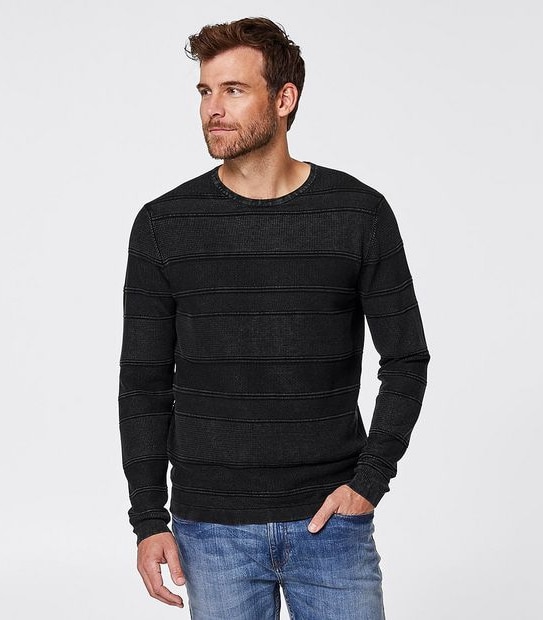 Table Knit Stripe Acid Wash Jumper