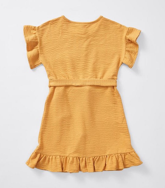 Textured Rib Faux Wrap Dress