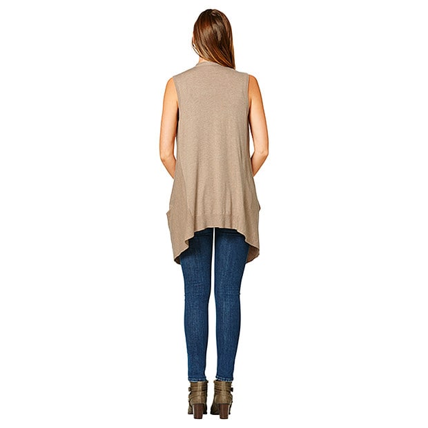 Drape Front Knit Vest Camel Target Australia