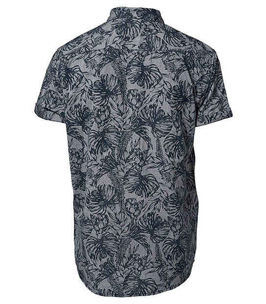 Men's Short Sleeve Shirt - Leaf Print