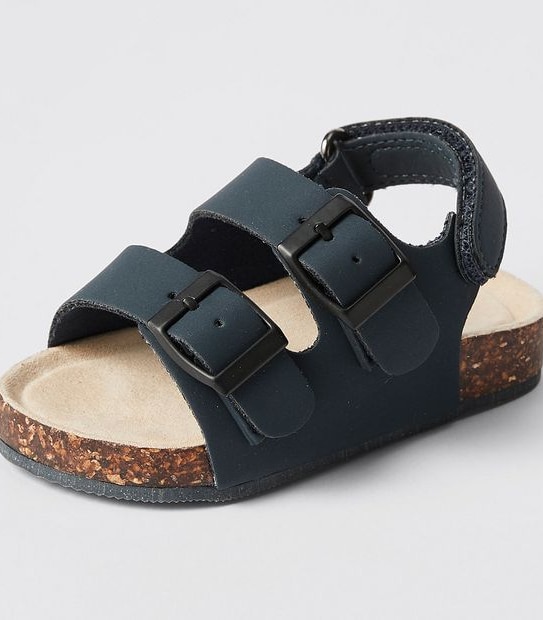 Baby Twin Buckle Sandal - Navy Blue