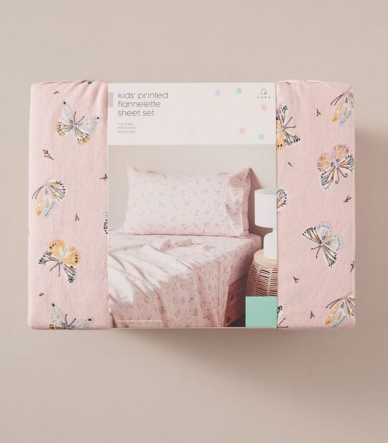 Printed Flannelette Sheet Set - Butterfly - Single Bed 3 of 3