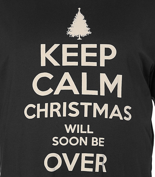Men's Mr Big Short Sleeve Keep Calm at Christmas T-Shirt - Black