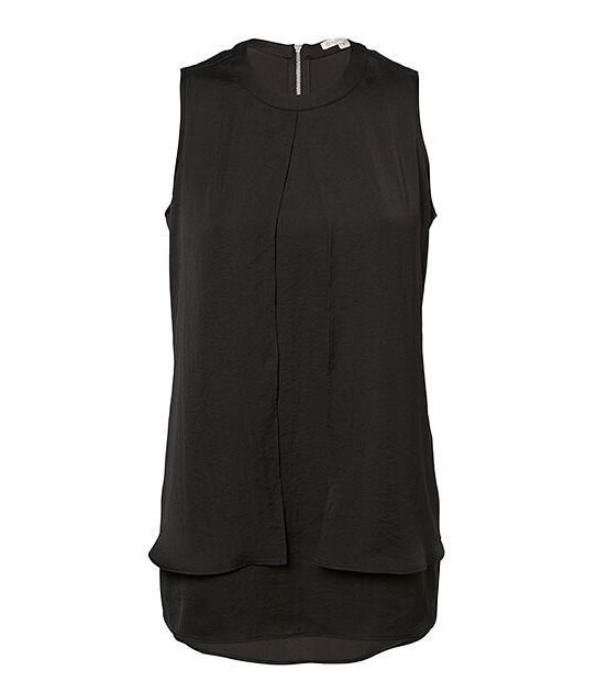 Hammered Satin Drape Front Top