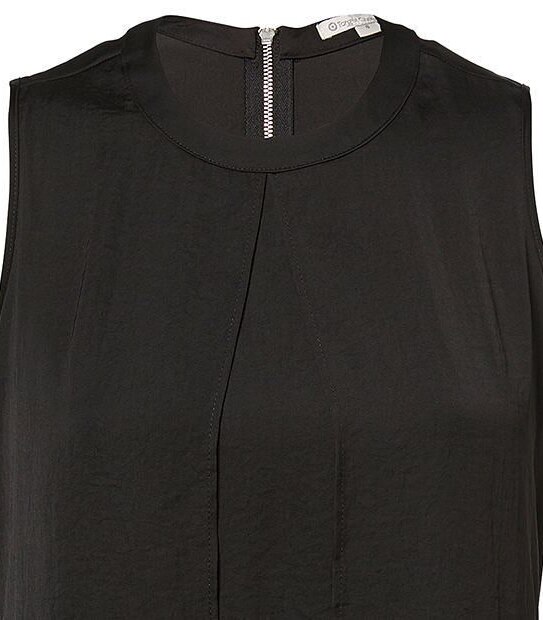 Hammered Satin Drape Front Top