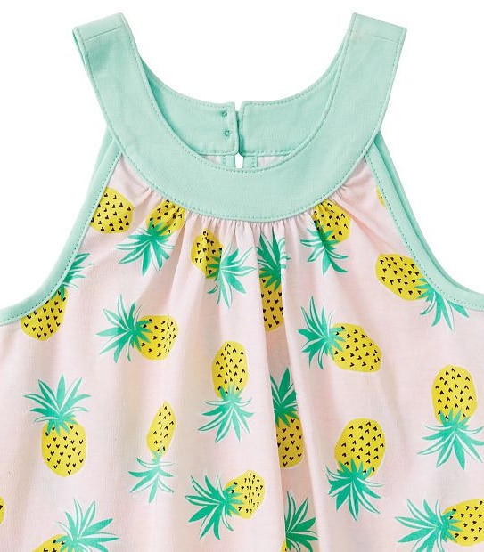Sleeveless Pineapple Print Dress