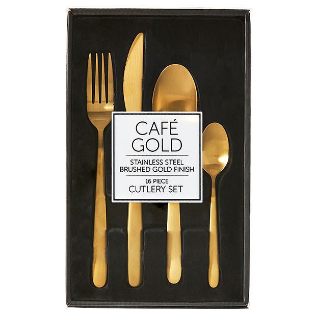 Cafe Gold 16 Piece Cutlery Set Target Australia