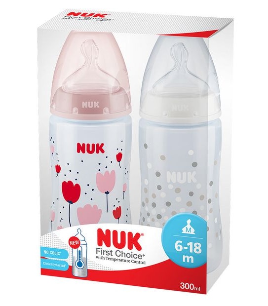 NUK First Choice+ Bottle Set - Temperature Control Duo Baby Bottles