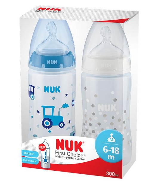 NUK First Choice+ Bottle Set - Temperature Control Duo Baby Bottles