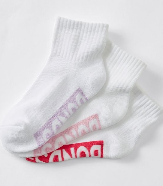 3 Pack Bonds Cushioned 1/4 Crew Sports Socks