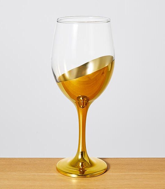 Gold Half Dip Wine Glass