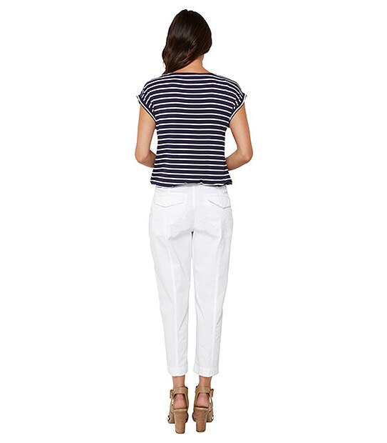 Rib Waist Crop Pants - White 3 of 4