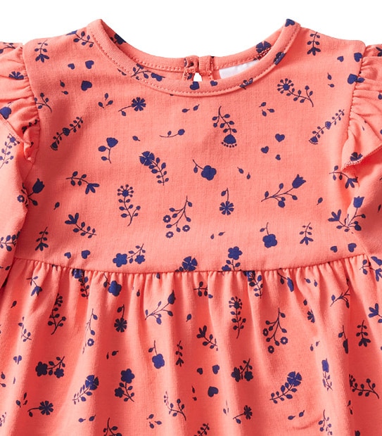 Girls' Floral Print Long Sleeve Dress
