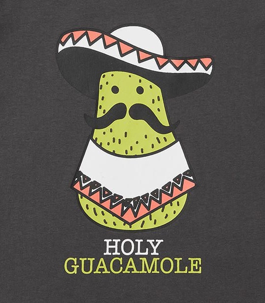 Short Sleeve Holy Guacamole Print T-Shirt