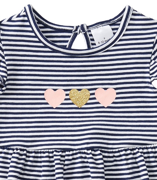 Girls' Stripe Flutter Sleeve Dress 3 of 3