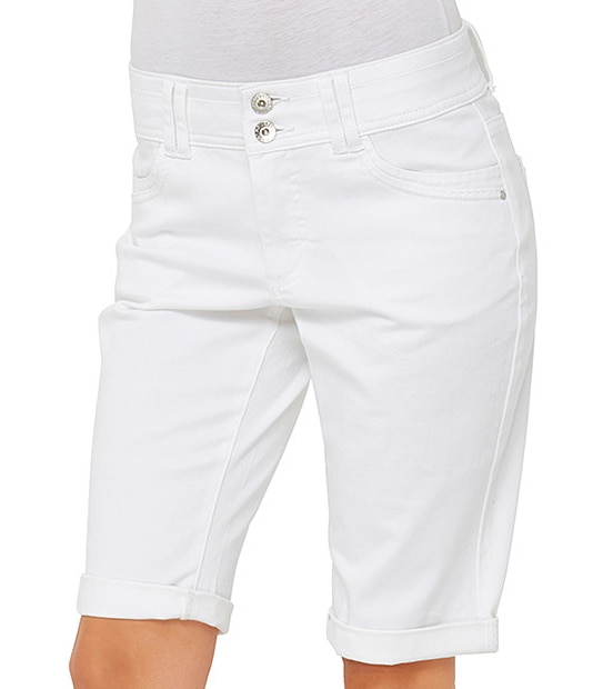 Denim Bermuda Shorts - White