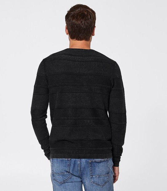 Table Knit Stripe Acid Wash Jumper