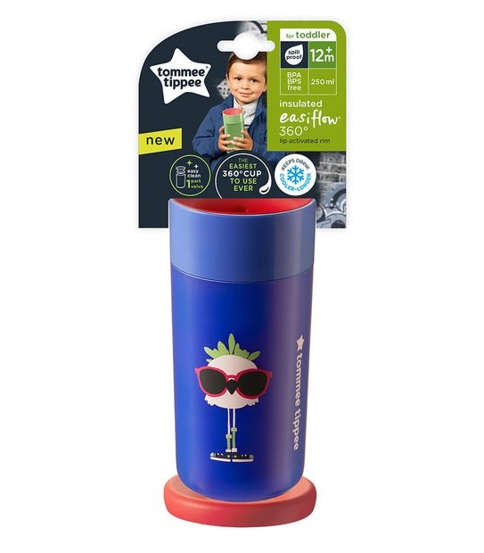 Tommee Tippee Insulated Easy Flow 360° Deco Cup 250ml Assorted