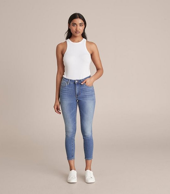 Skinny High Rise Crop Length Jeans