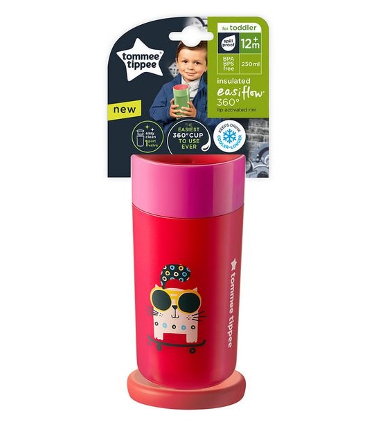 Tommee Tippee Insulated Easy Flow 360° Deco Cup 250ml Assorted