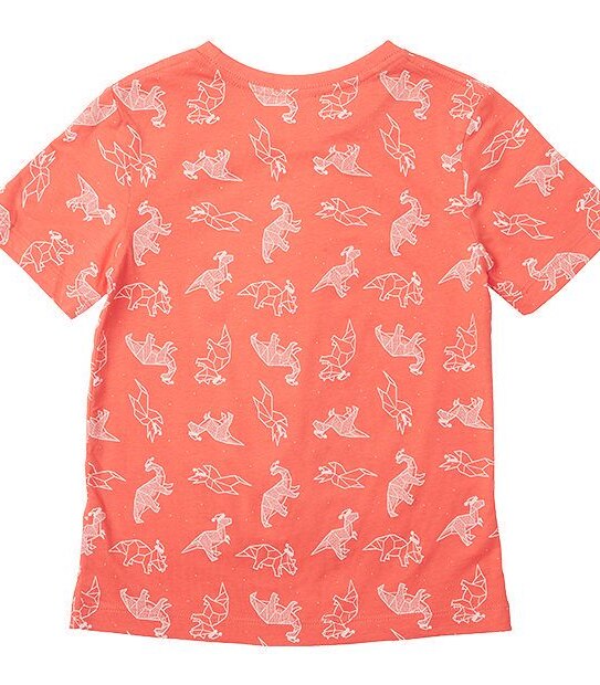 Short Sleeve Dino Xmas Yardage Print T-Shirt