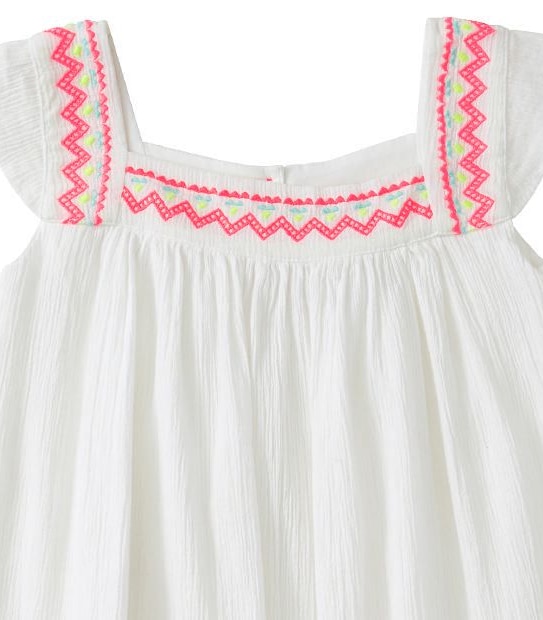 Embroidered Cheesecloth Dress