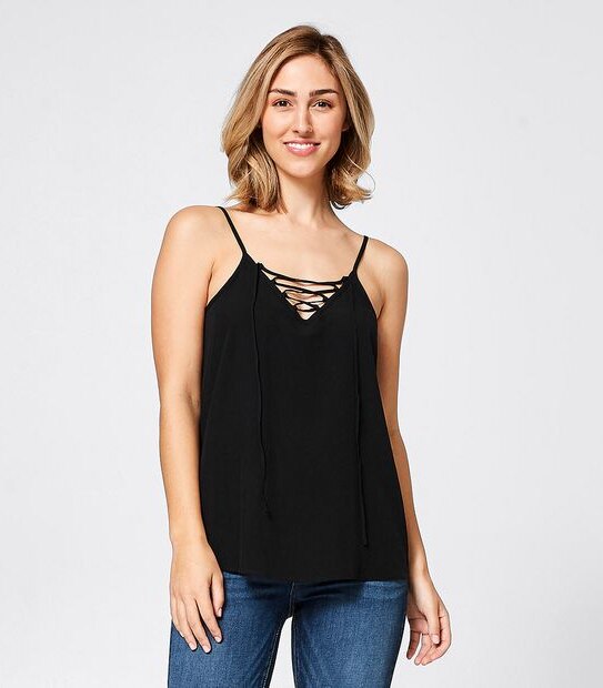 Lily Loves Lace-Up Front Cami
