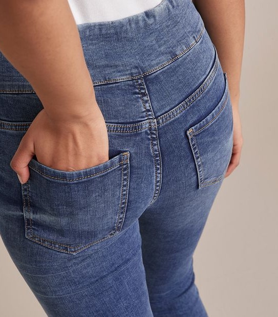 Lydia High Rise Crop Length Denim Jeggings 