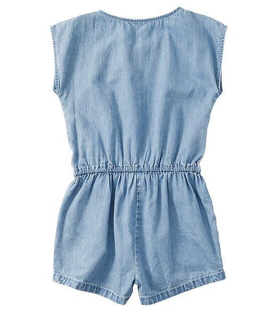 Chambray Embroidered Playsuit