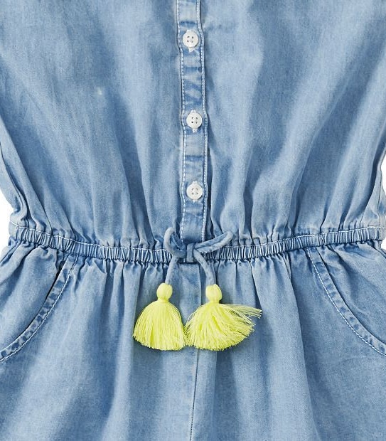 Chambray Embroidered Playsuit