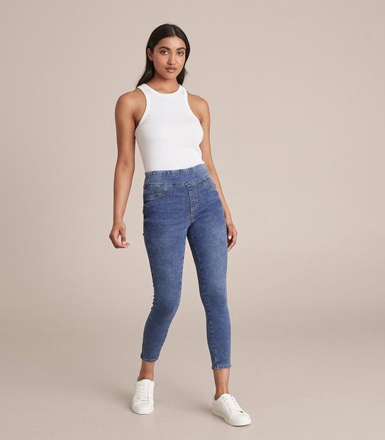 Lydia High Rise Crop Length Denim Jeggings
