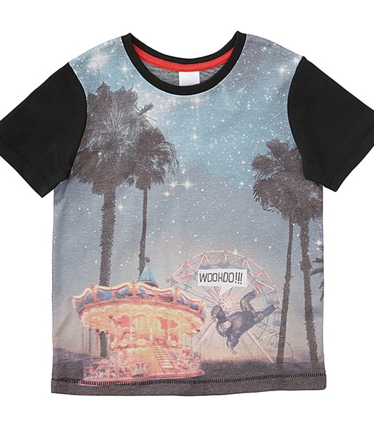 Boys' Short Sleeve Carousel Print T-Shirt