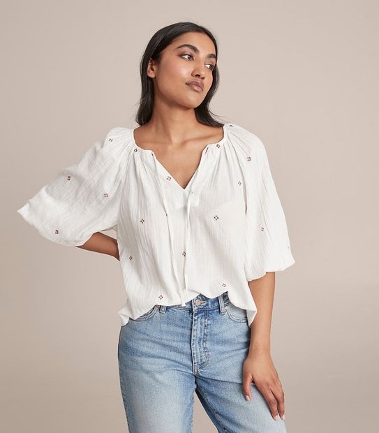 Embroidered Peasant Blouse