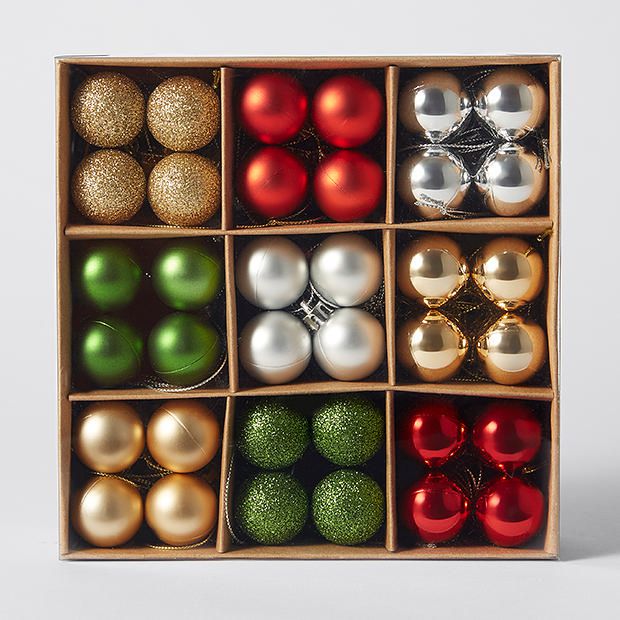 Heritage 72 Pack Small Christmas Baubles Heritage 72 Pack Small Christmas Baubles