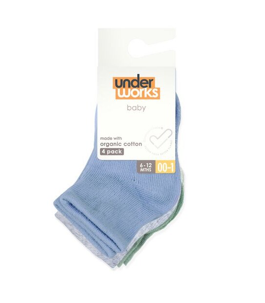 4 Pack Underworks Baby Organic Cotton Crew Socks Target Australia