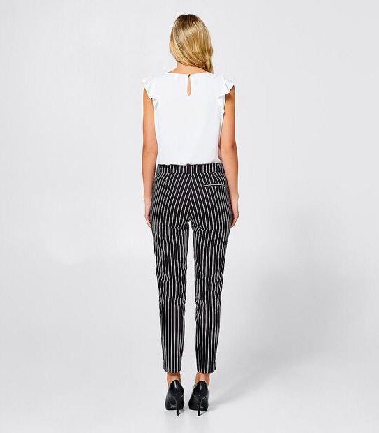 Preview Slim Stretch Cotton Pants - Poppy Stripe